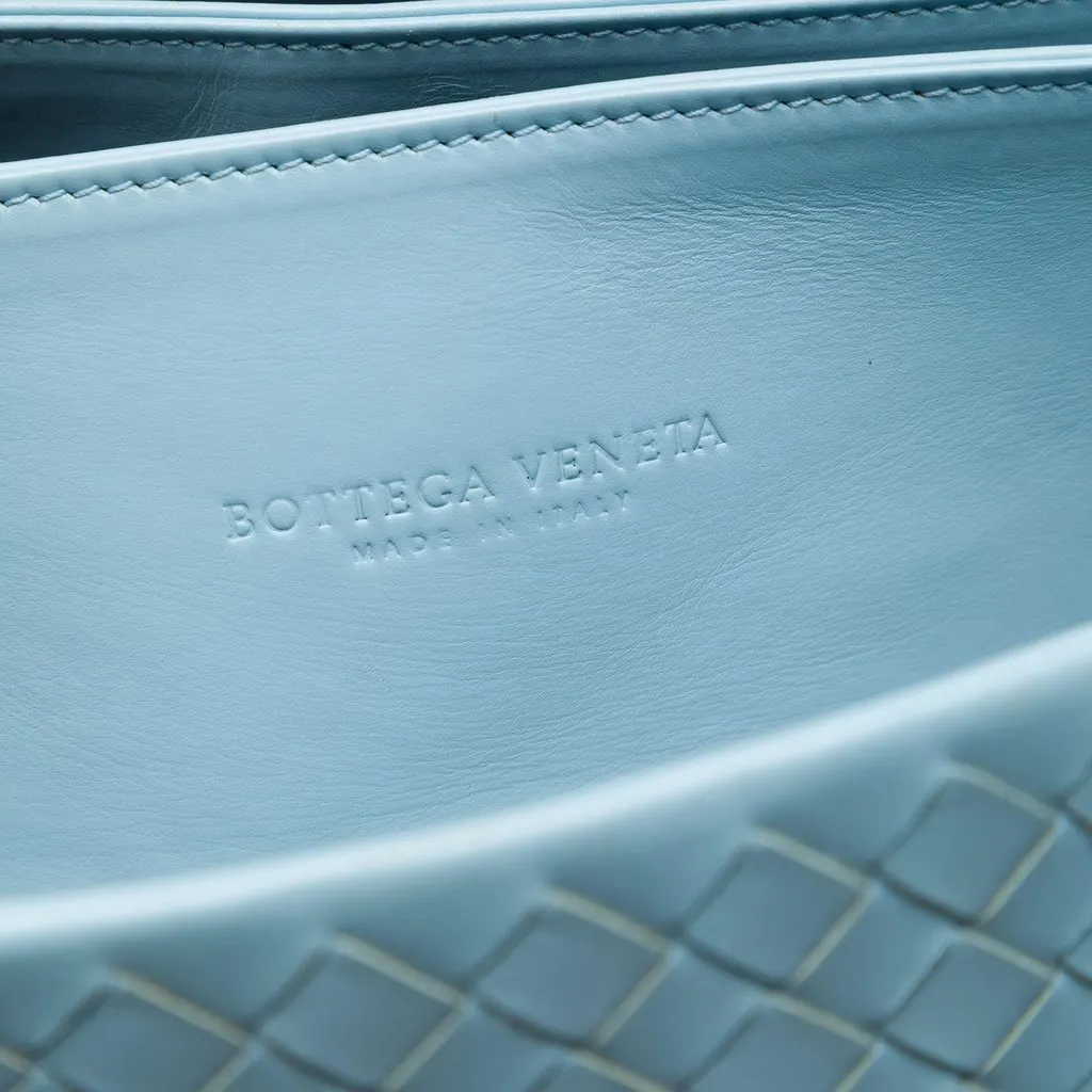 Bottega Veneta Medium Nappa Intrecciato Roma Tote Blue Leather Very good - Box View