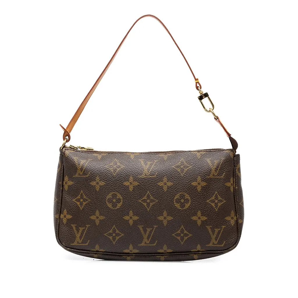 Louis Vuitton Monogram Pochette Accessoires Brown Canvas Good - Front View