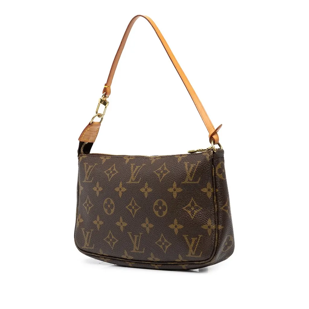 Louis Vuitton Monogram Pochette Accessoires Brown Canvas Good - Back View