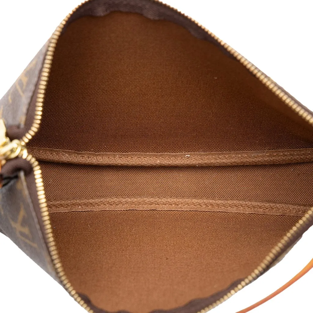 Louis Vuitton Monogram Pochette Accessoires Brown Canvas Good - Model View