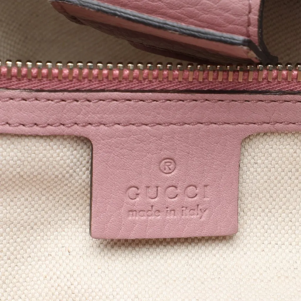 Gucci Medium Calfskin Bamboo Shopper Satchel Pink Leather Very good - Box View