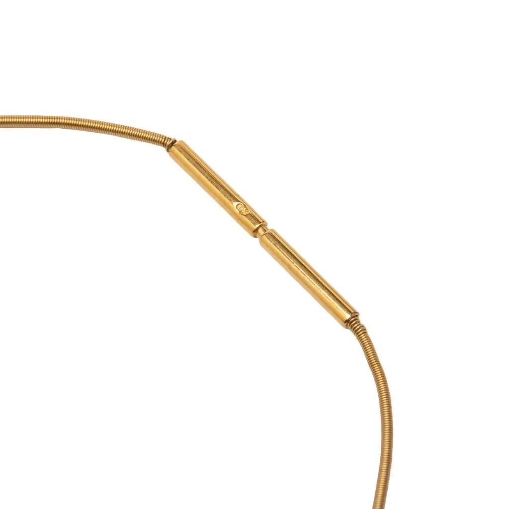Hermès Gold Plated and Enamel Cage d H Pendant Necklace Gold Metal Very good - Model View