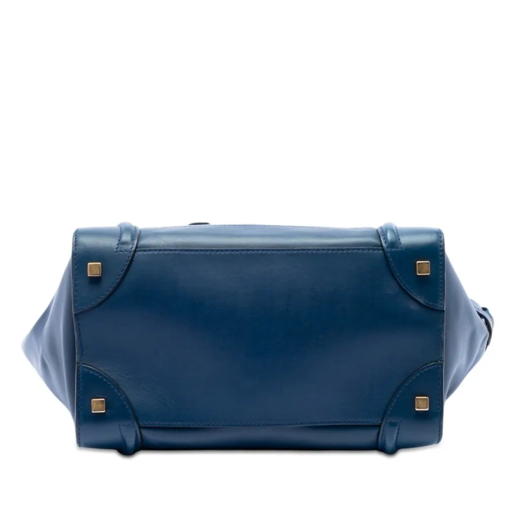 Celine Mini Bicolor Leather Luggage Tote Blue Leather Very good - Inside View