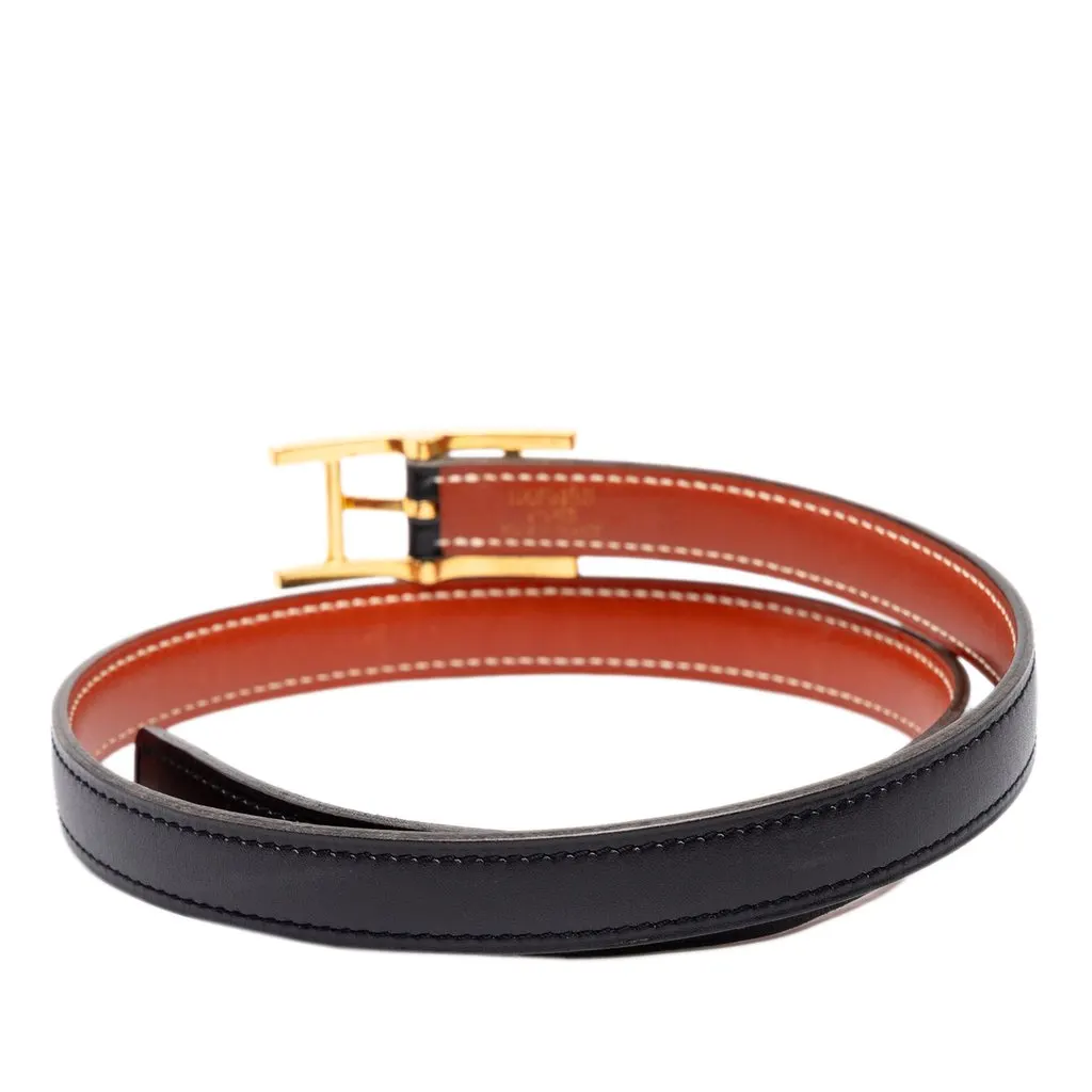 Hermès Box Calf Quentin Reversible Belt Black Leather Very good - Inside View
