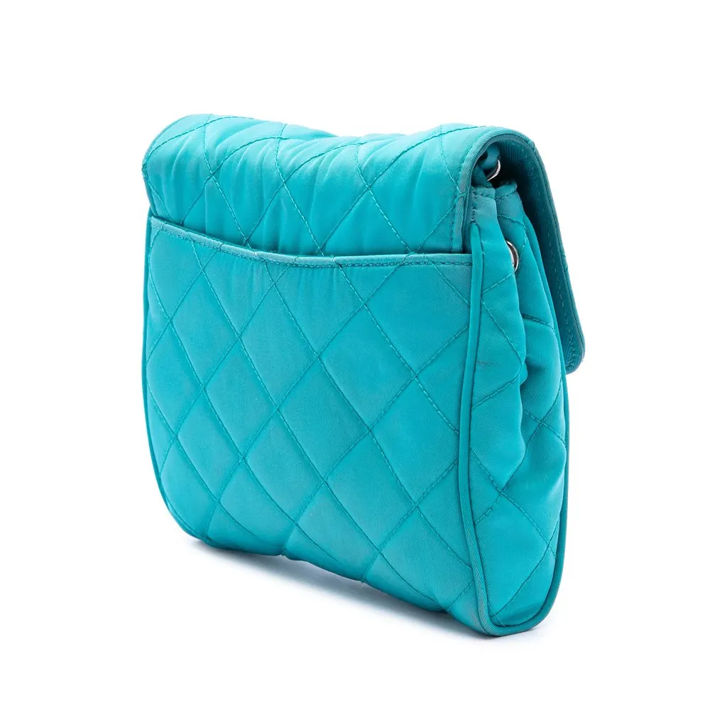 Prada Impuntu Tessuto Chain Crossbody Blue Very good - Back View