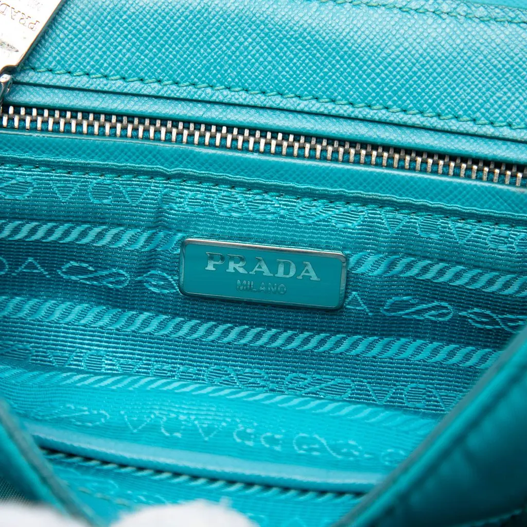 Prada Impuntu Tessuto Chain Crossbody Blue Very good - Box View