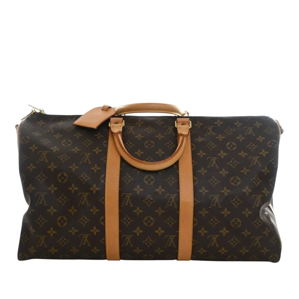 Louis Vuitton Monogram Keepall Bandouliere 50 Brown Very good - Model View