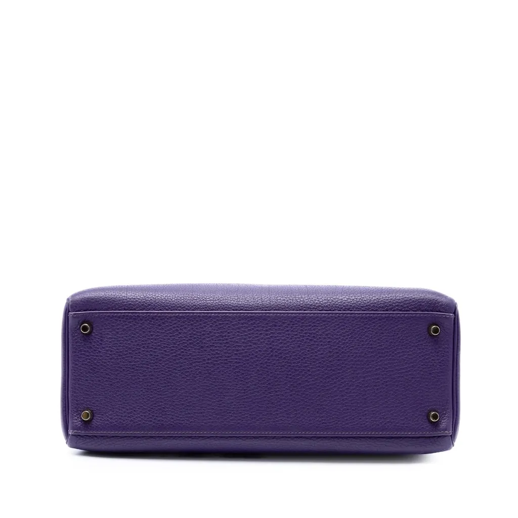 Hermès Togo Kelly II Retourne 35 Purple Leather Good - Inside View
