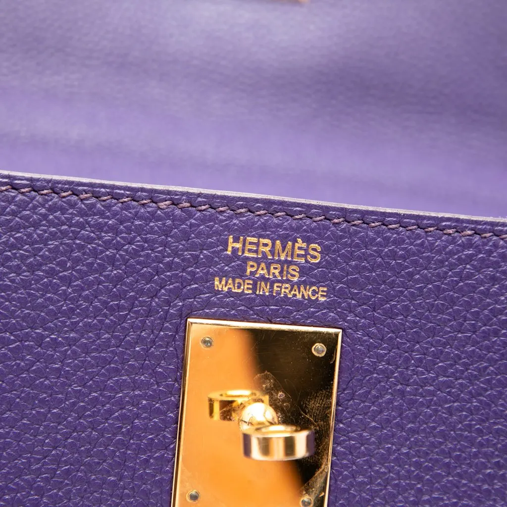 Hermès Togo Kelly II Retourne 35 Purple Leather Good - Box View
