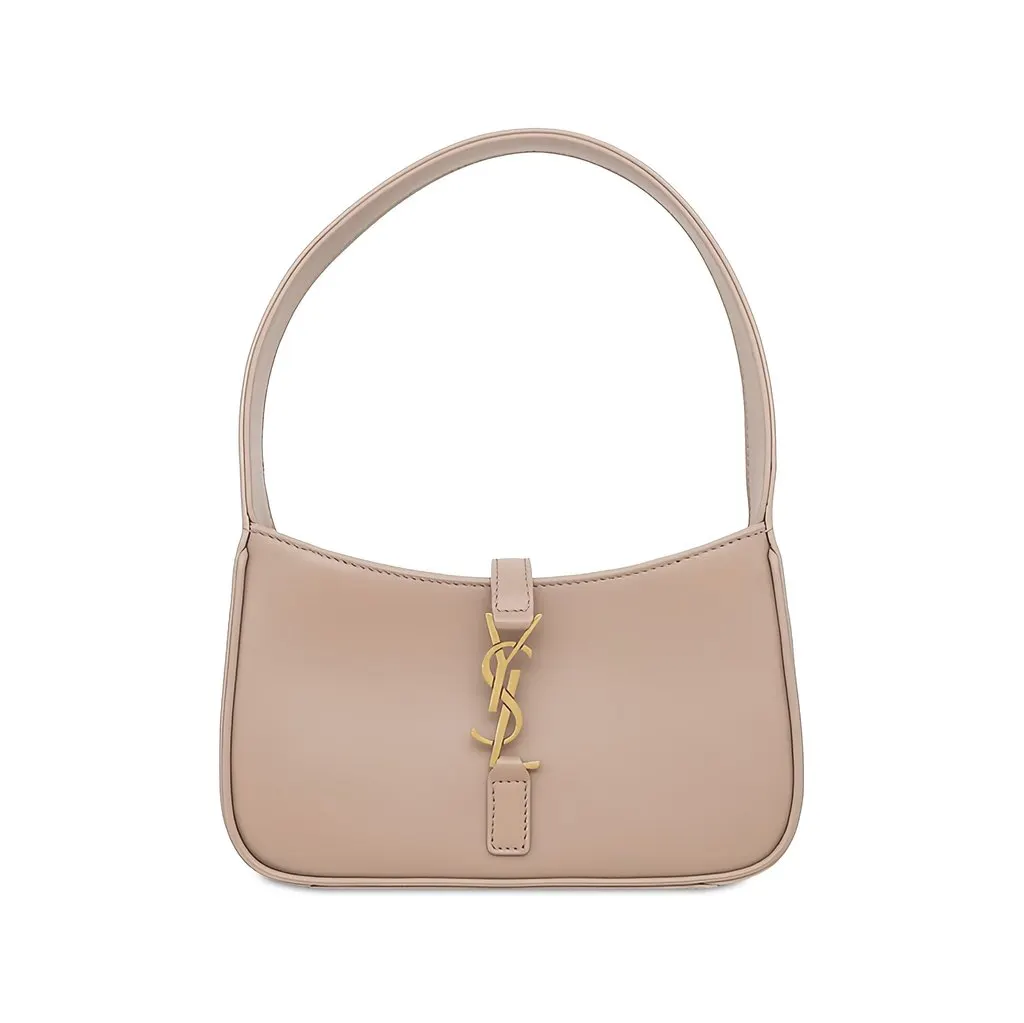 Saint Laurent Mini Smooth Calfskin Le 5 a 7 Beige Leather Very good - Front View