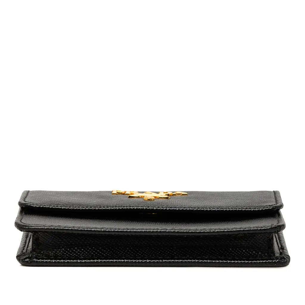 Prada Saffiano Card Holder Black Leather Good - Inside View
