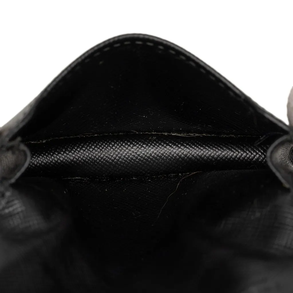 Prada Saffiano Card Holder Black Leather Good - Box View