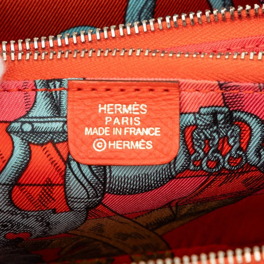 Hermès Epsom Silk In Compact Wallet Orange Leather Very good - Box View