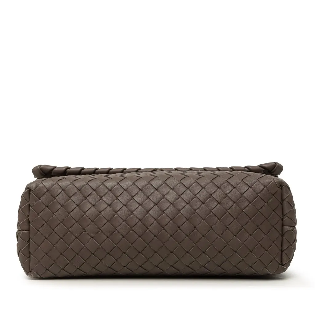 Bottega Veneta Small Nappa Intrecciato Olimpia Shoulder Bag Brown Leather Good - Inside View