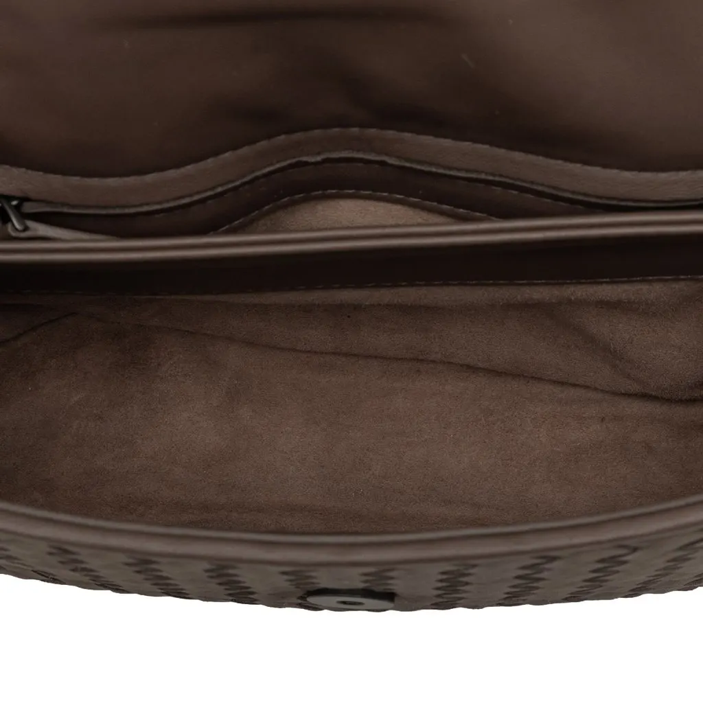 Bottega Veneta Small Nappa Intrecciato Olimpia Shoulder Bag Brown Leather Good - Model View