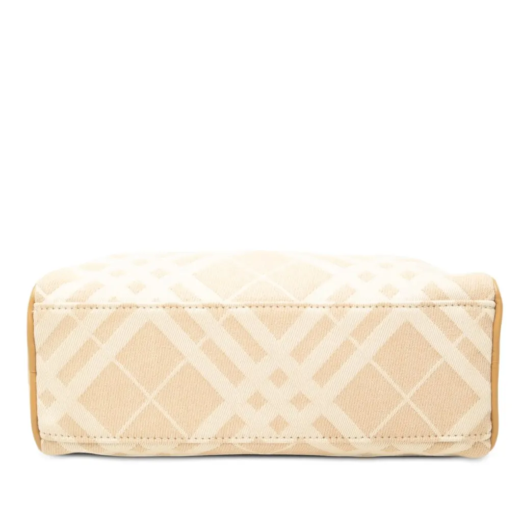 Burberry Nova Check Canvas Shoulder Bag Beige Canvas Good - Inside View