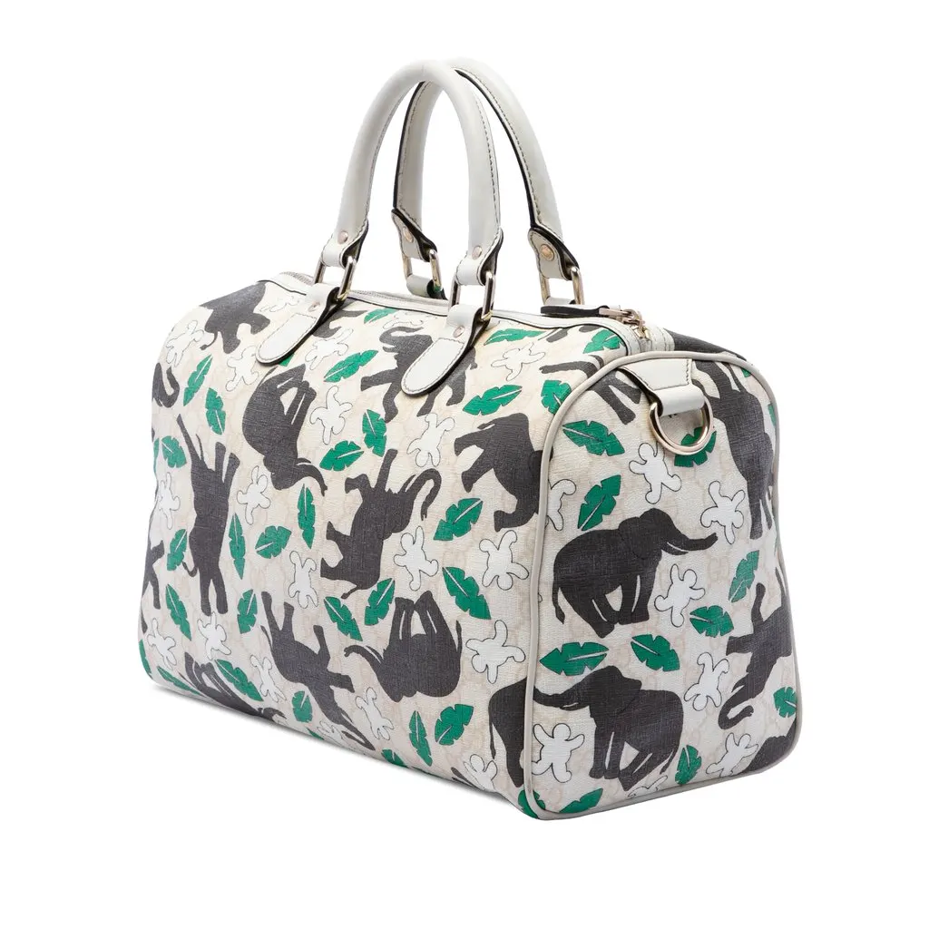 Gucci Limited Edition Medium GG Supreme Snowman In Africa Joy Boston Bag Beige Very good - Back View