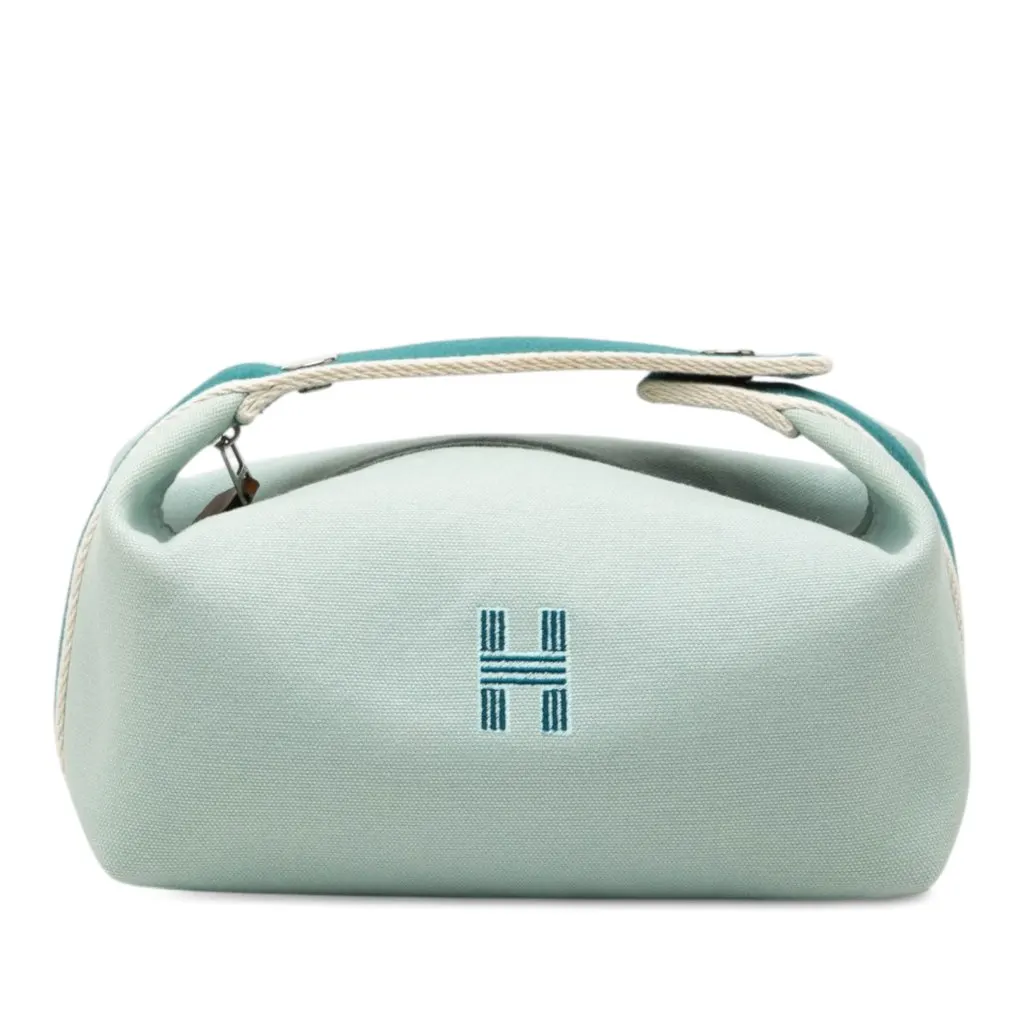 Hermès Small Toile Bride A Brac Case Blue Canvas Very good - Front View