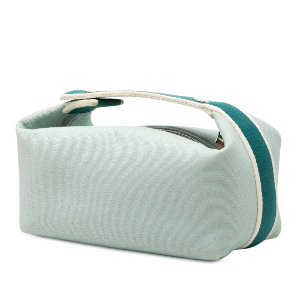 Hermès Small Toile Bride A Brac Case Blue Canvas Very good - Back View