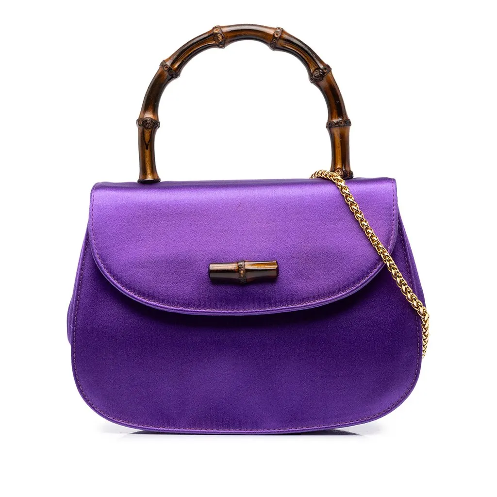 Gucci Mini Satin Bamboo Night Purple Satin Very good - Front View