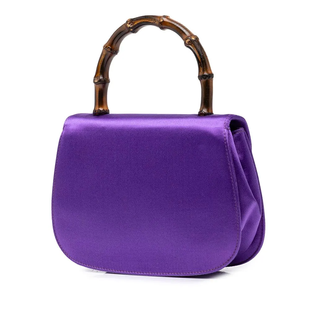 Gucci Mini Satin Bamboo Night Purple Satin Very good - Back View