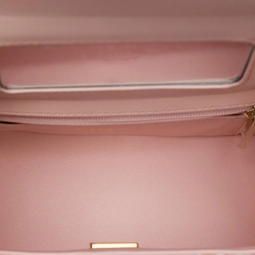 Chanel CC Quilted Tweed Top Handle Vanity Case Pink Tweed Very good - Model View