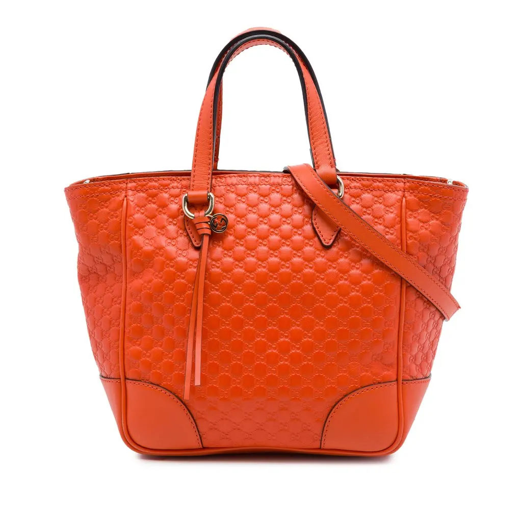 Gucci Small Microguccissima Bree Satchel Orange Leather Very good - Front View