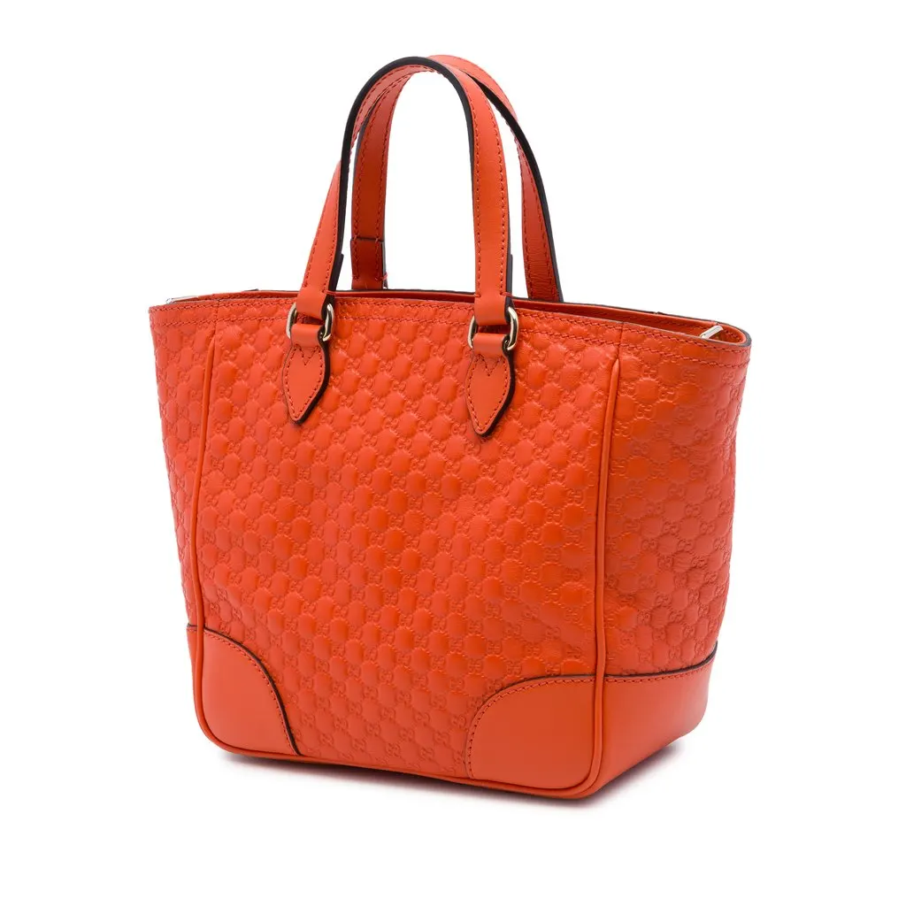 Gucci Small Microguccissima Bree Satchel Orange Leather Very good - Back View