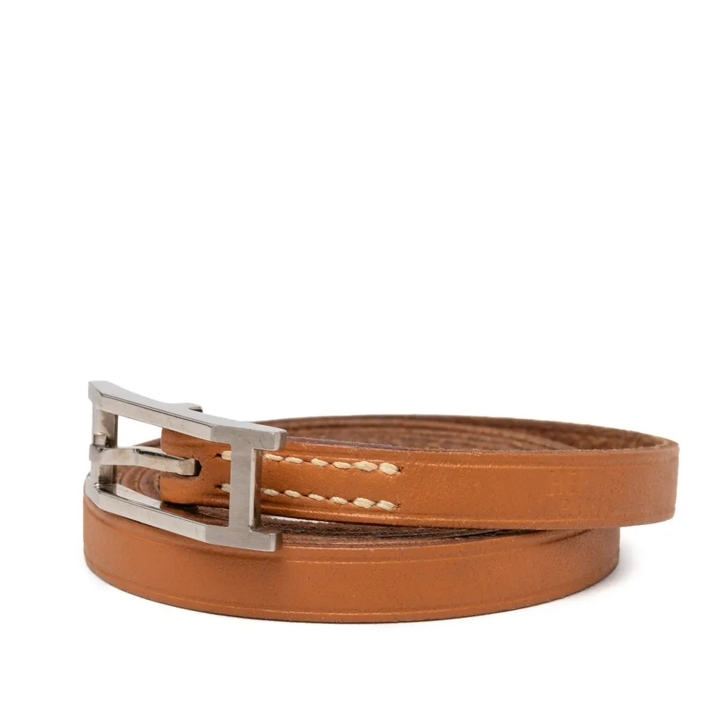 Hermès Leather Behapi Double Tour Bracelet Brown Leather Very good - Back View
