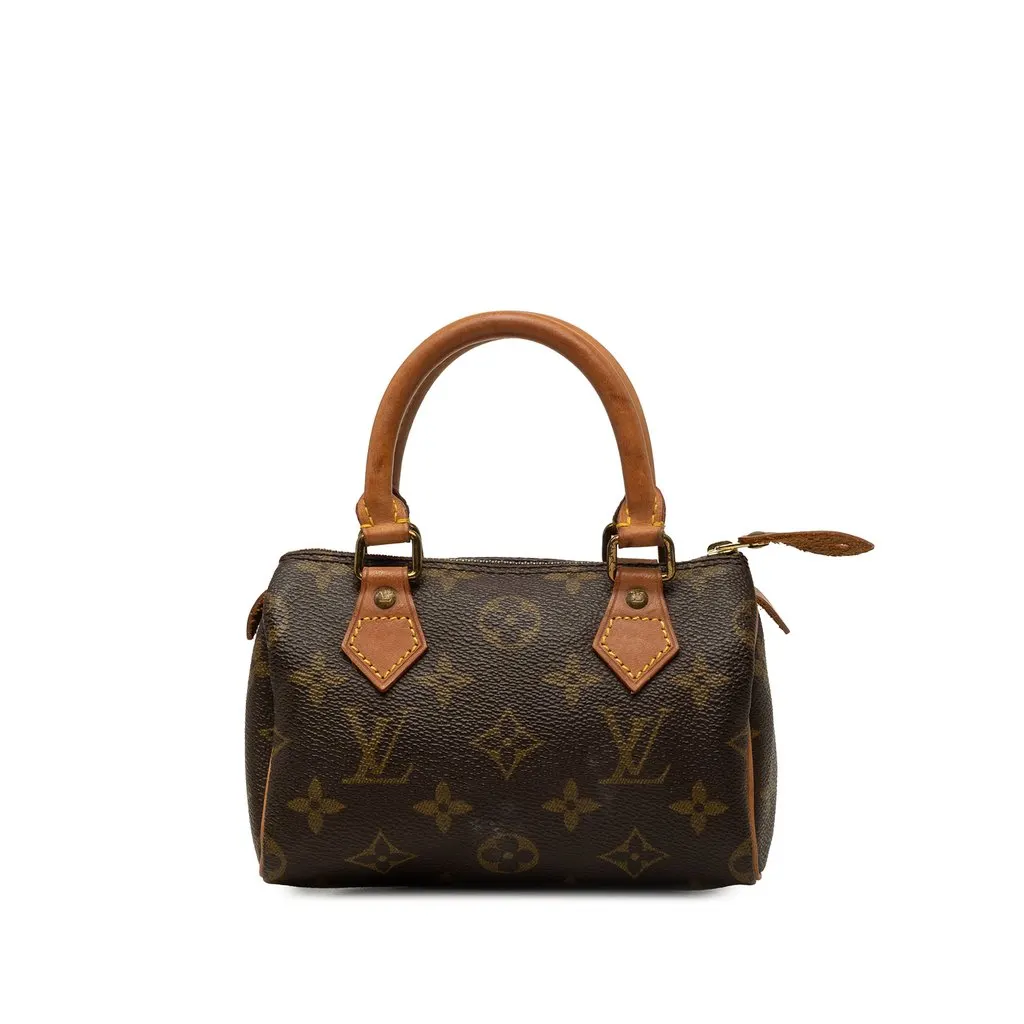 Louis Vuitton Monogram Mini Speedy HL Brown Canvas Good - Front View