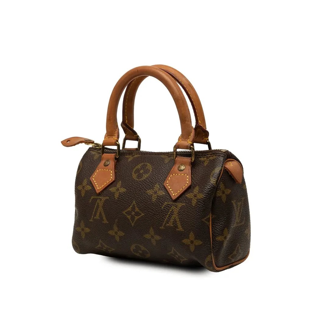 Louis Vuitton Monogram Mini Speedy HL Brown Canvas Good - Back View