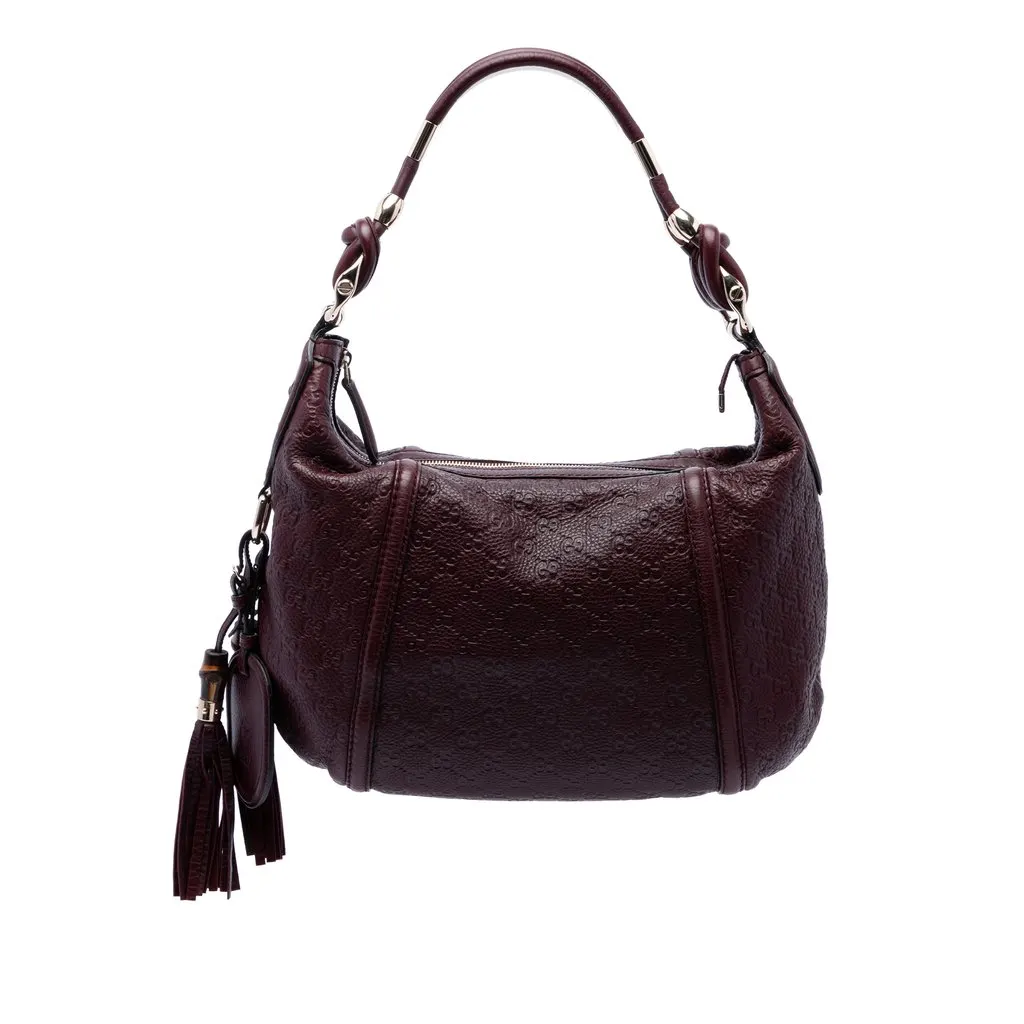 Gucci Medium Guccissima Techno Horsebit Hobo Red Leather Very good - Front View