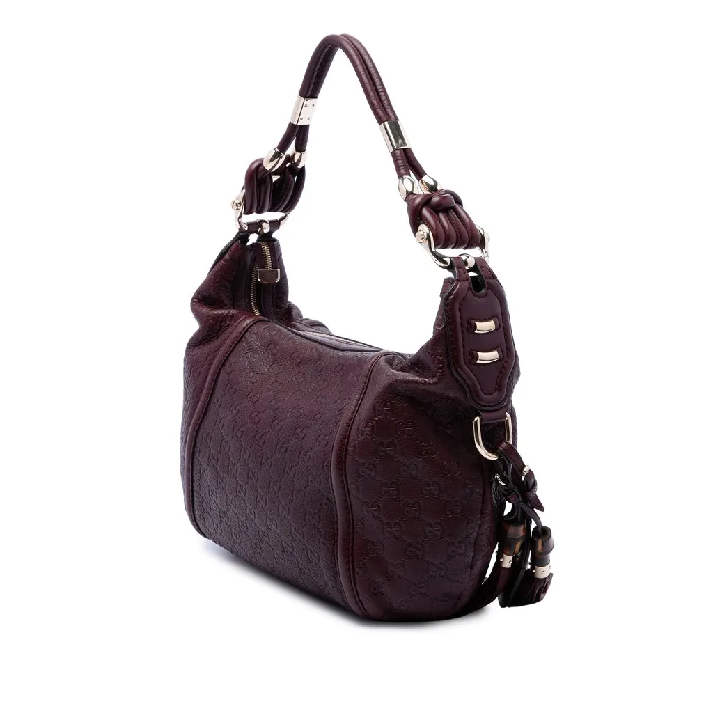 Gucci Medium Guccissima Techno Horsebit Hobo Red Leather Very good - Back View