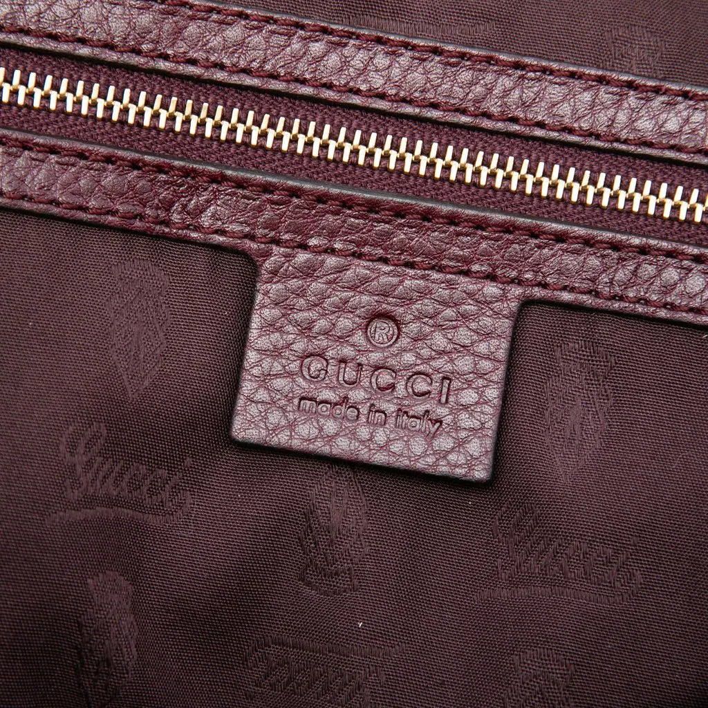 Gucci Medium Guccissima Techno Horsebit Hobo Red Leather Very good - Box View