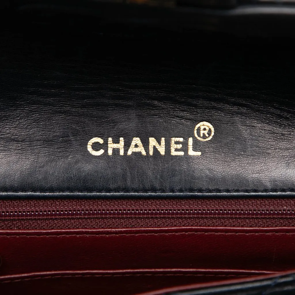 Chanel Mini Square Classic Lambskin Single Flap Black Leather Good - Box View