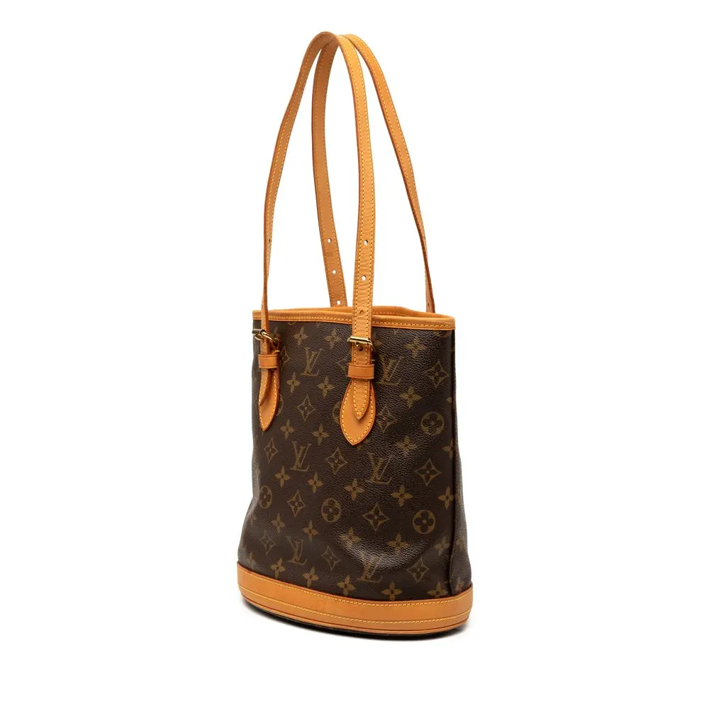 Louis Vuitton Monogram Petit Bucket Brown Very good - Back View