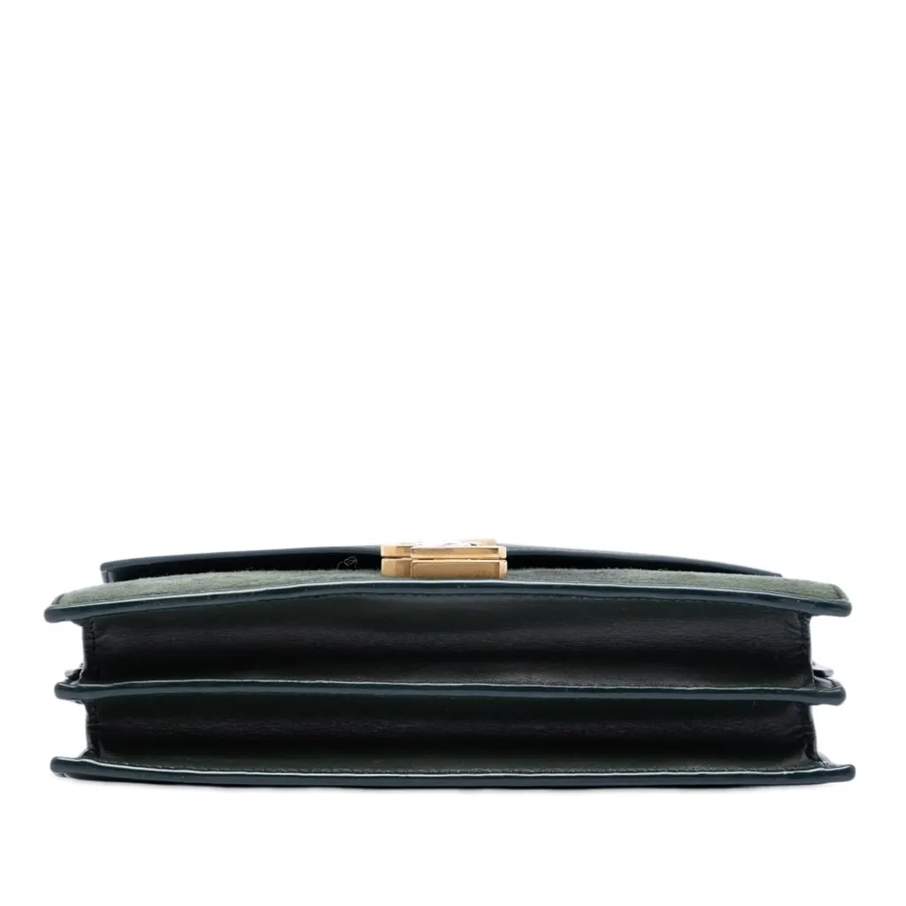 Saint Laurent Suede and Calfskin Monogram Cassandra Clasp Bag Green Leather Very good - Inside View