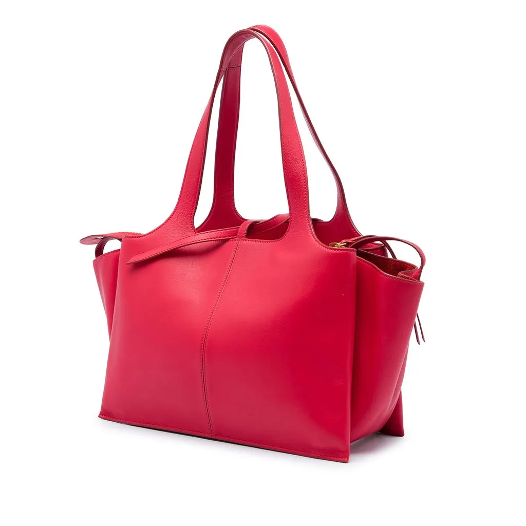 Celine Small Leather Trifold Tote Red Leather Very good - Back View