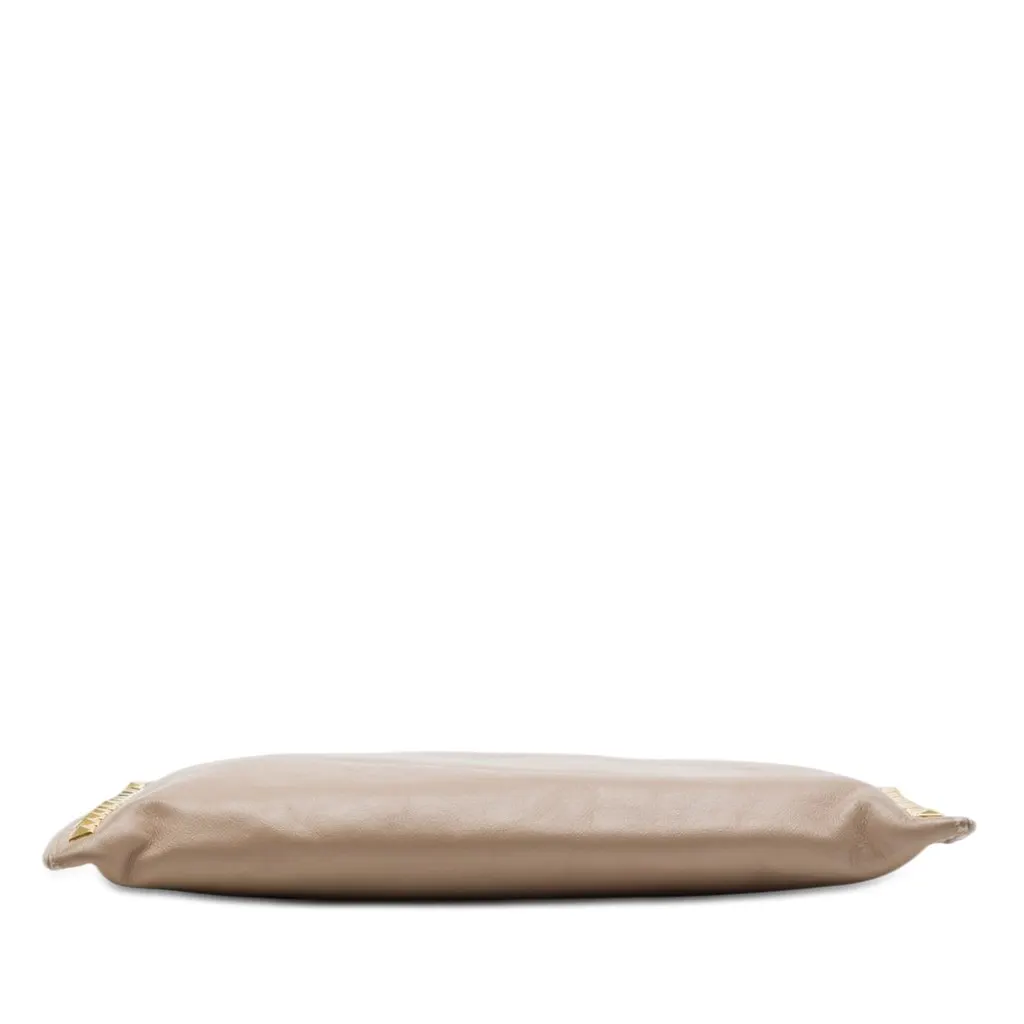 Miu Miu Studded Leather Zip Clutch Beige Leather Very good - Inside View