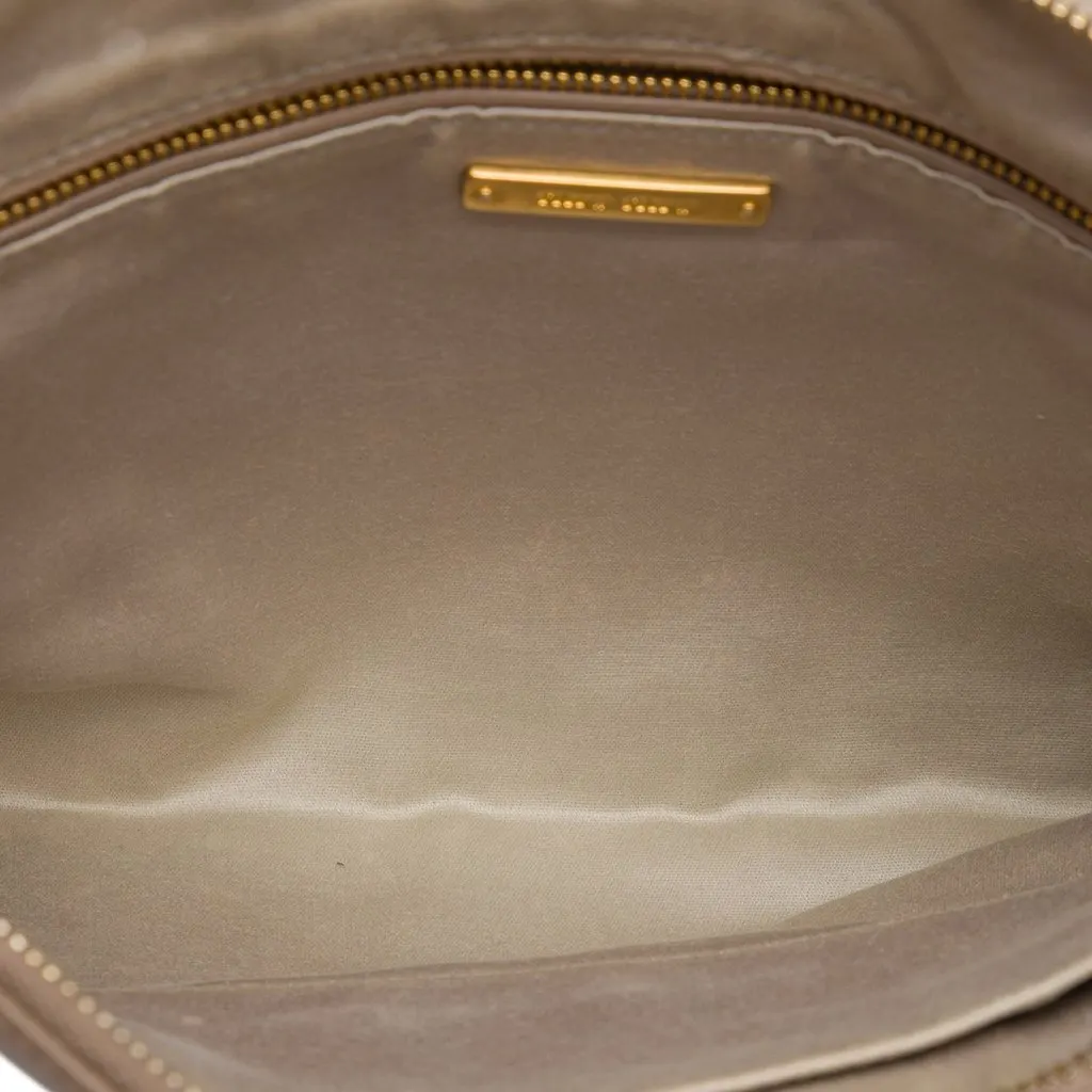 Miu Miu Studded Leather Zip Clutch Beige Leather Very good - Model View