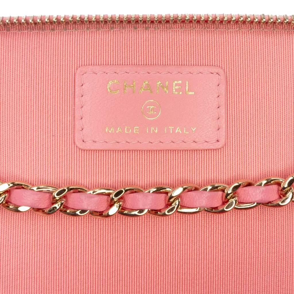 Chanel Small Quilted Lambskin Trendy CC Vanity Case with Chain Pink Leather Very good - Box View