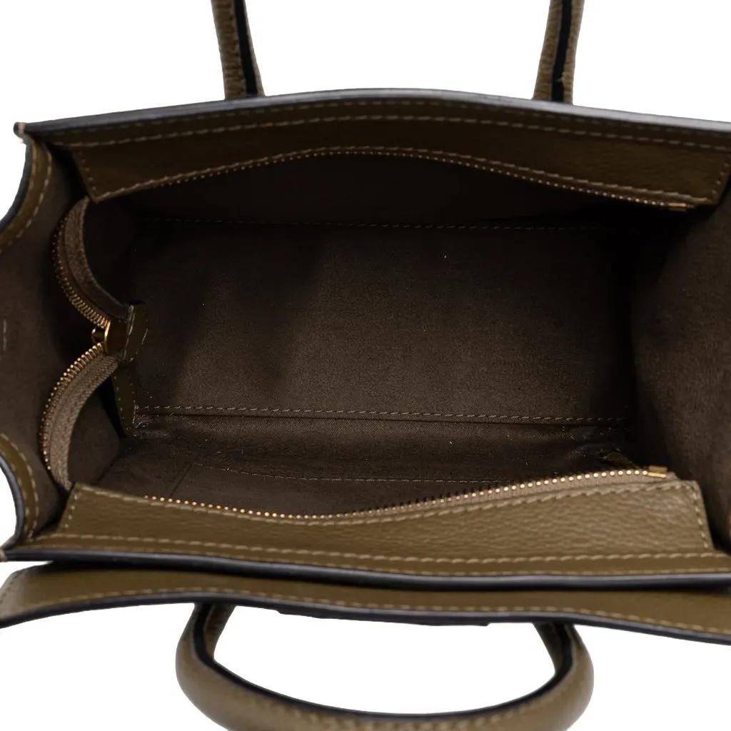 Celine Nano Leather Luggage Tote Brown Leather Very good - Model View