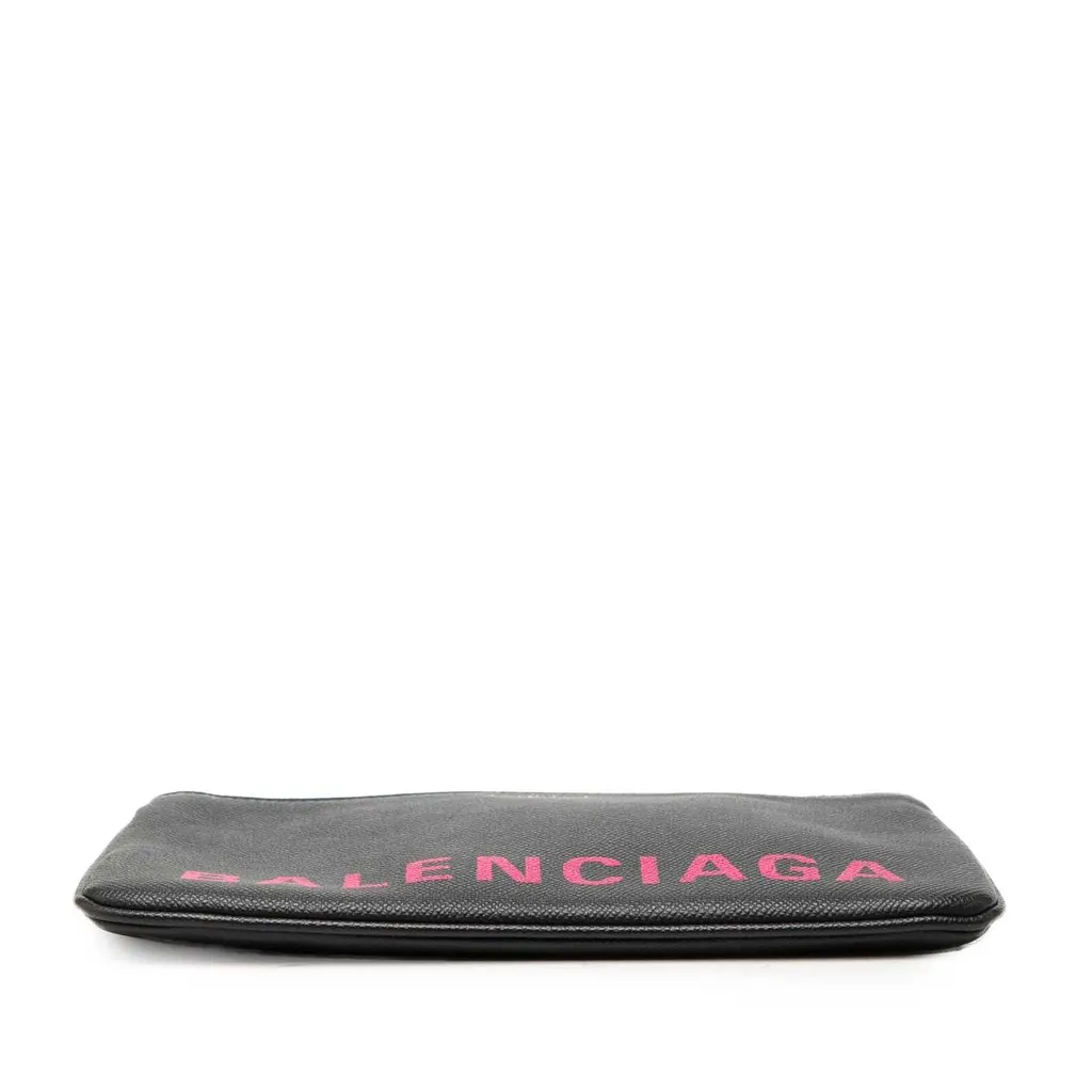 Balenciaga Leather Ville Logo Clutch M Black Leather Very good - Inside View