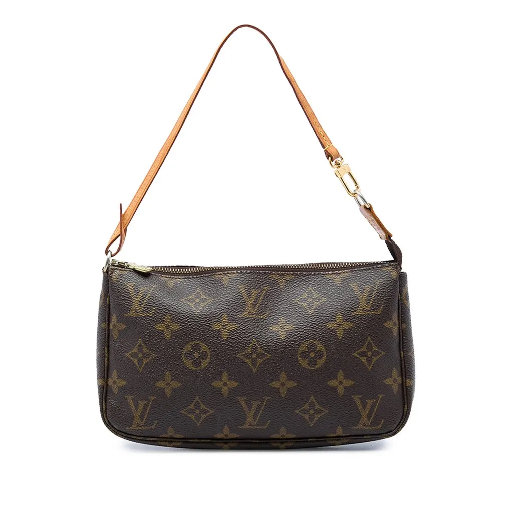 Louis Vuitton Monogram Pochette Accessoires Brown Canvas Good - Front View