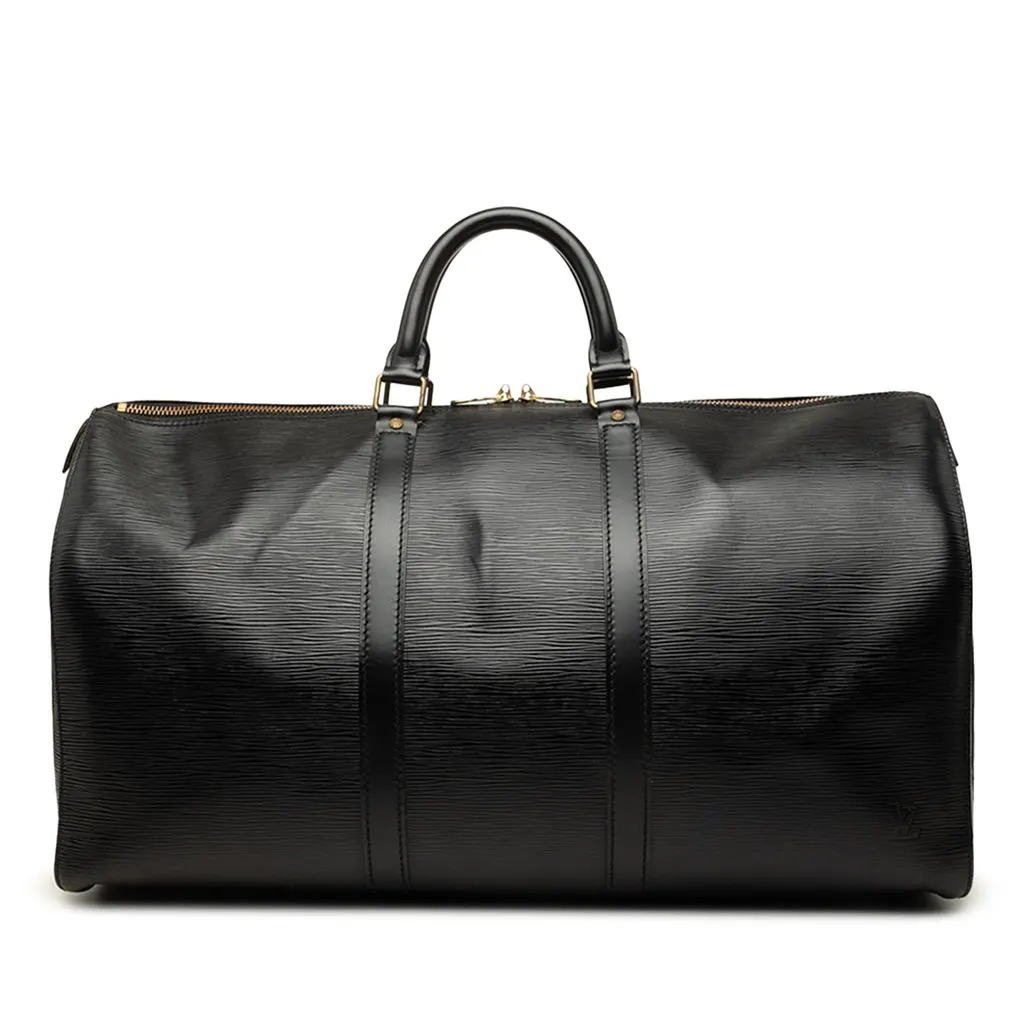 Louis Vuitton Epi Keepall 50 Black Leather Very good - Front View
