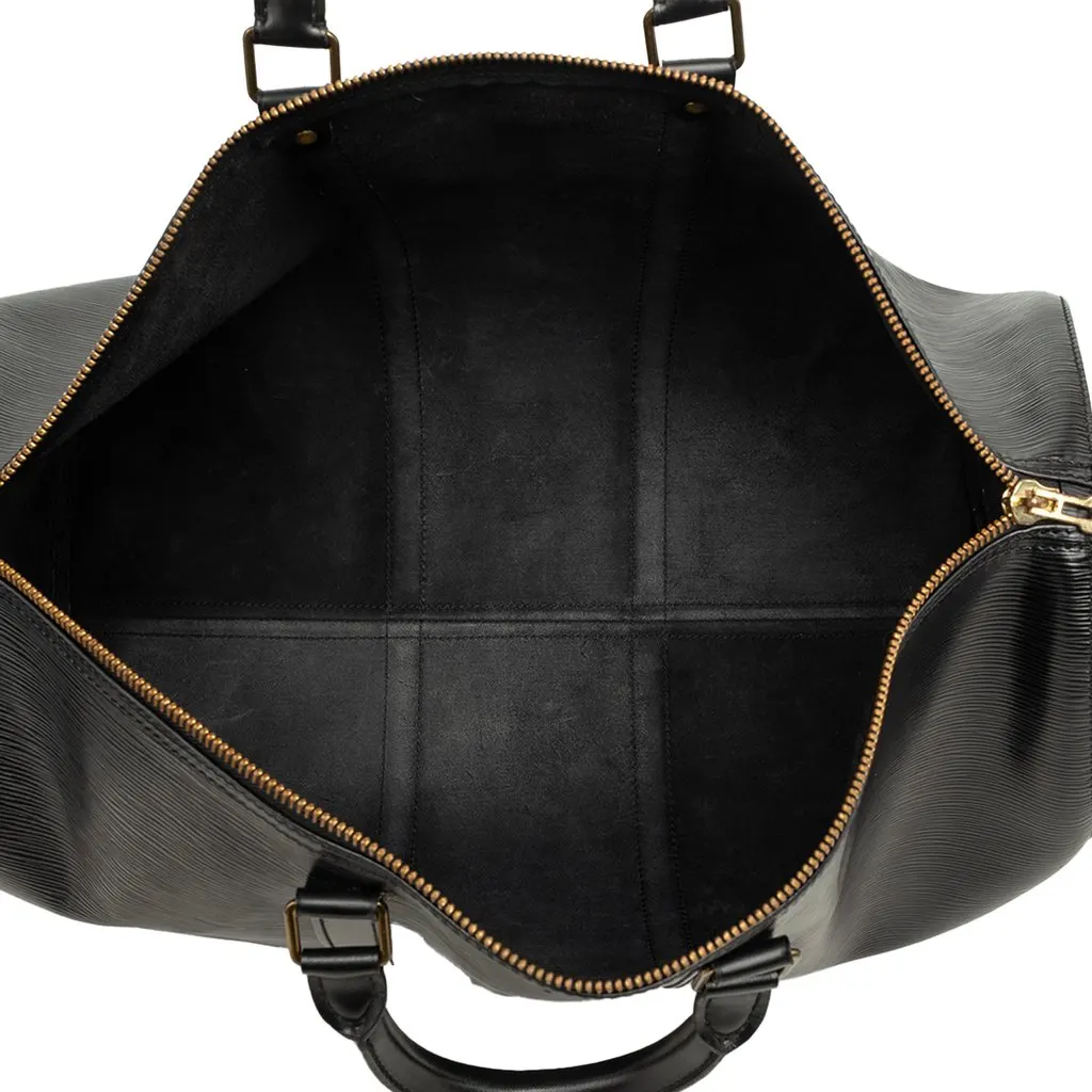 Louis Vuitton Epi Keepall 50 Black Leather Very good - Model View