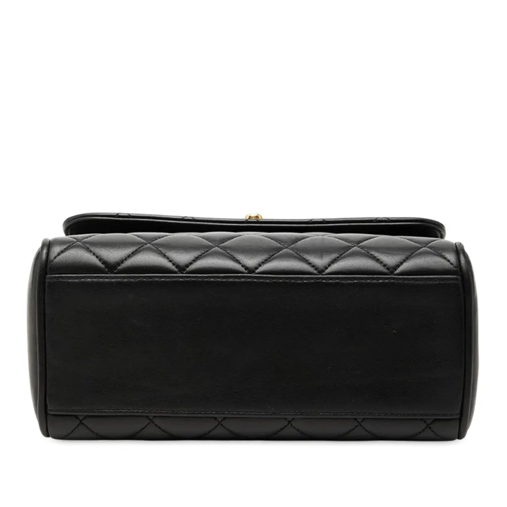 Chanel Mini Quilted Lambskin Kelly Top Handle Bag Black Leather Very good - Inside View