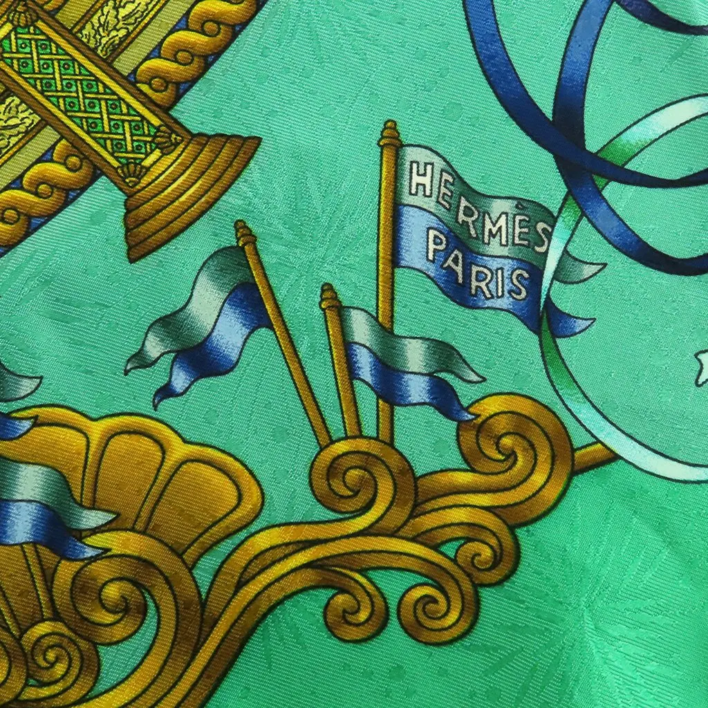 Hermès Luna Park Silk Scarf 90 Green Very good - Inside View