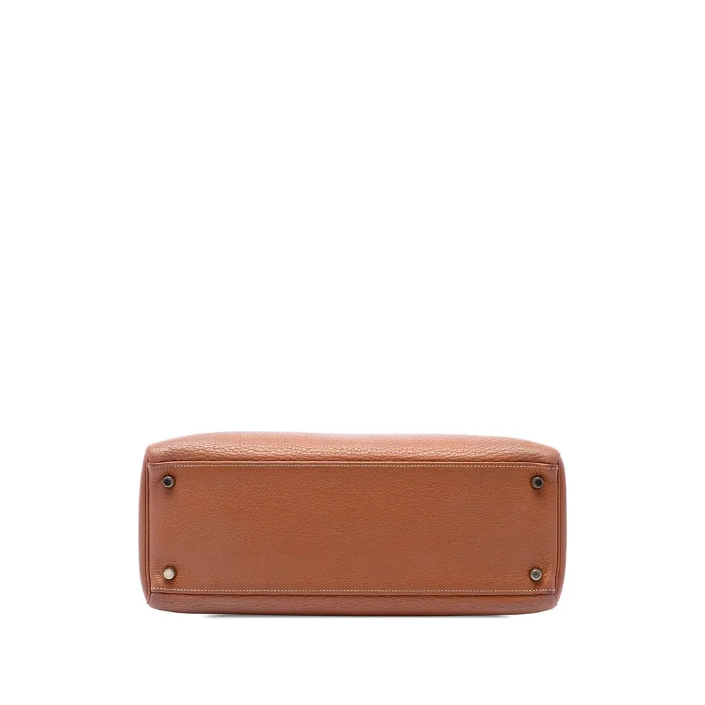 Hermès Clemence Kelly II Retourne 35 Brown Leather Good - Inside View