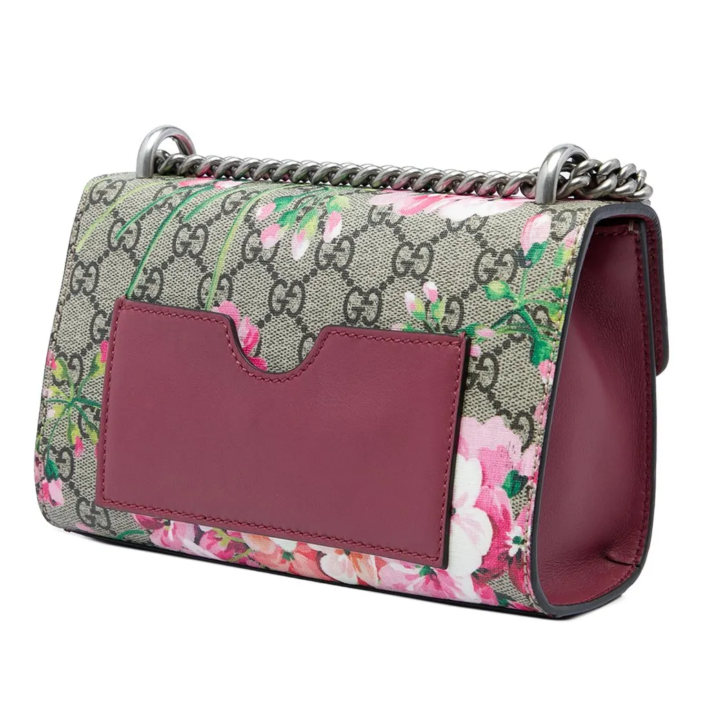 Gucci Small GG Supreme Blooms Padlock Crossbody Beige Canvas Very good - Back View